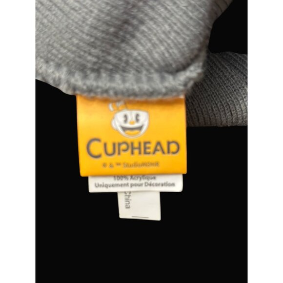 Cuphead devil beanie Studio MDHR You Died Gray Hat 100% Acrylic - Picture 3 of 4